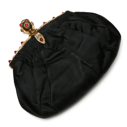 Bullet Cabochon Frame Silk Purse