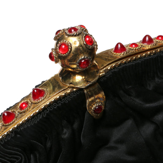 Bullet Cabochon Frame Silk Purse