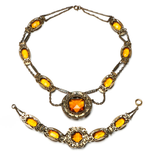Bohemian Czech Necklace and Bracelet Set