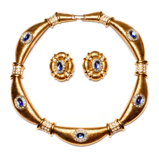 Gold Diamante and Sapphire Set