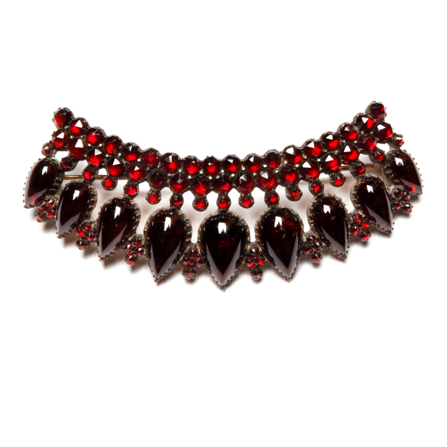 Victorian Garnet Crown Brooch