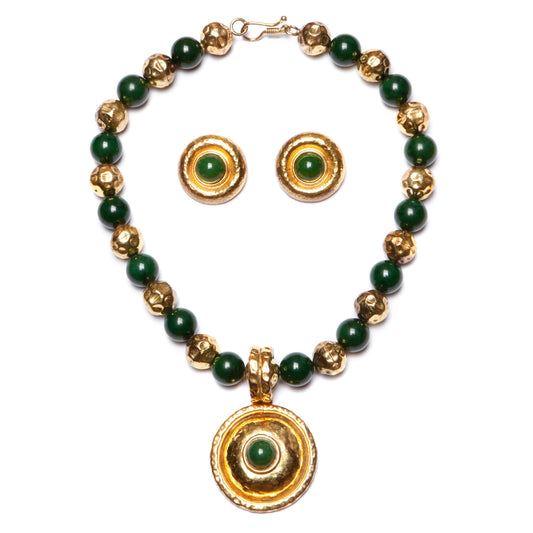 Artisanal Green Pendant Set