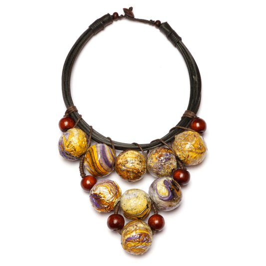 Artisanal Papier Mache Necklace