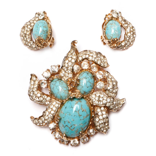 Organic Diamante and Turquoise Set