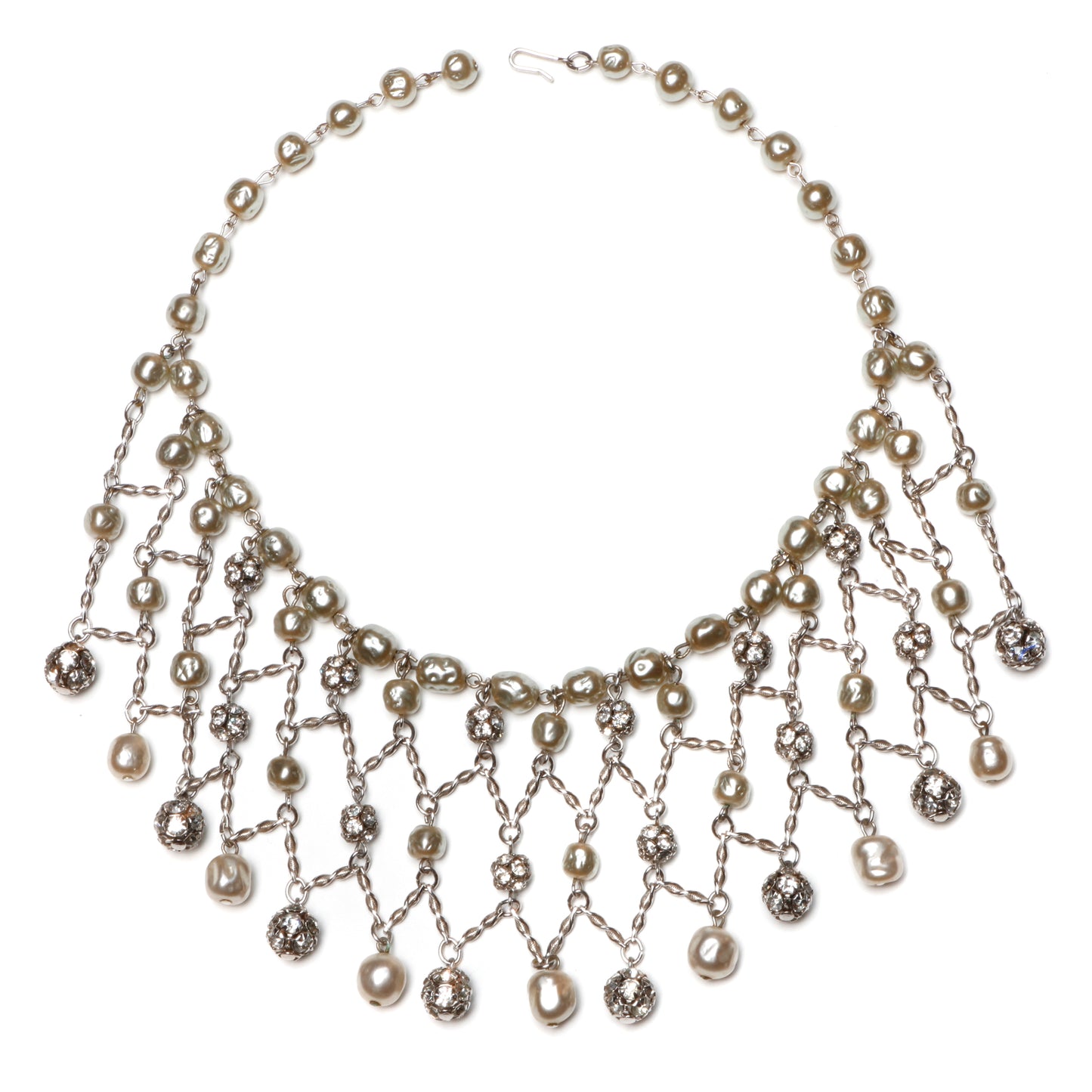 Pearl and Rondelle Waterfall Necklace