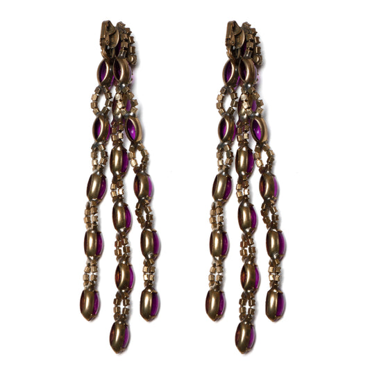 K.J.L. Purple Dangly Earrings
