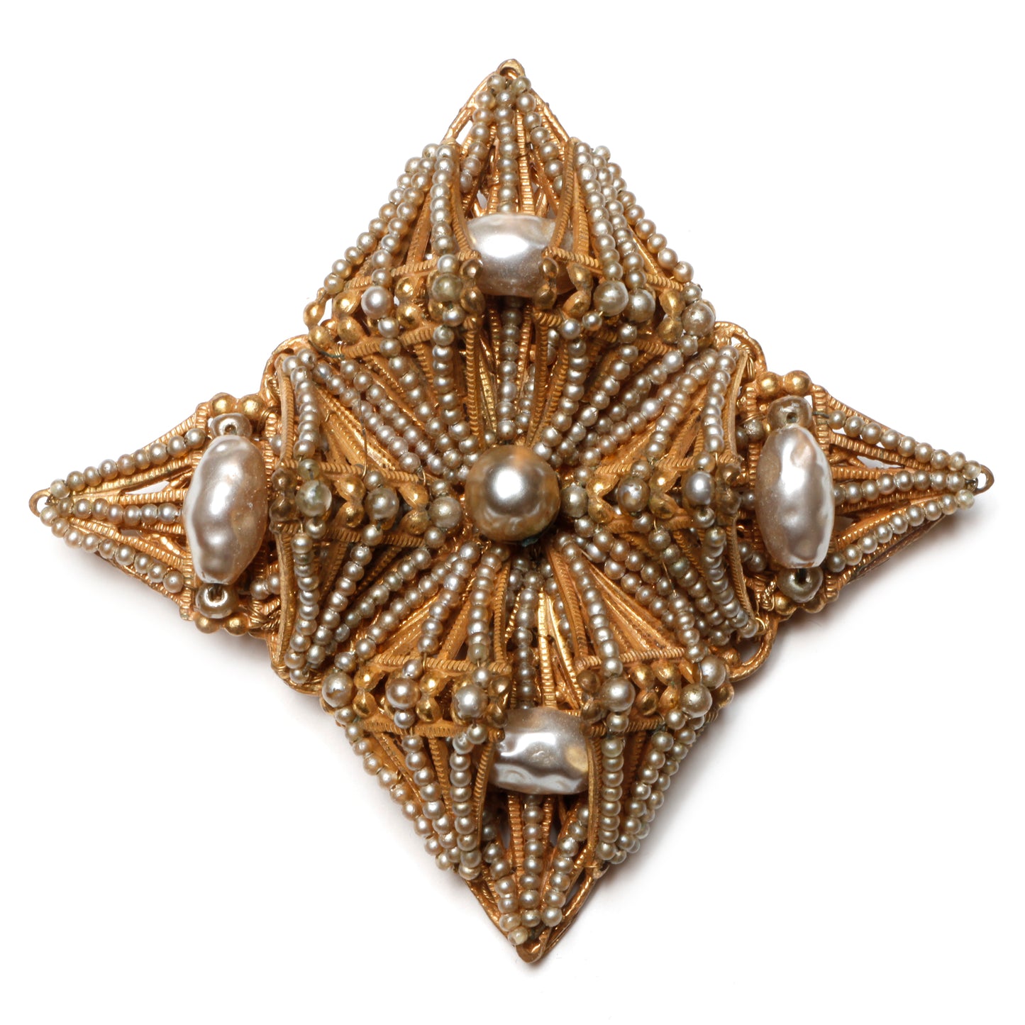Rare Miriam Haskell Pearl Brooch