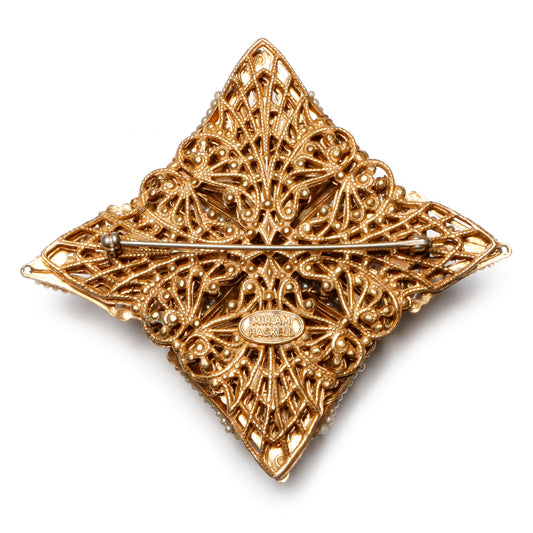 Rare Miriam Haskell Pearl Brooch
