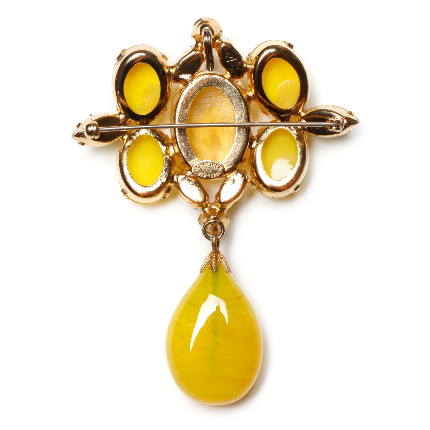Vibrant Yellow Schreiner Brooch