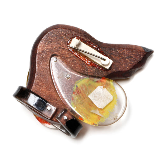 Lucite/Wood Dog Brooch