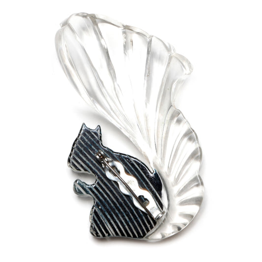 Lucite Squirrel Brooch