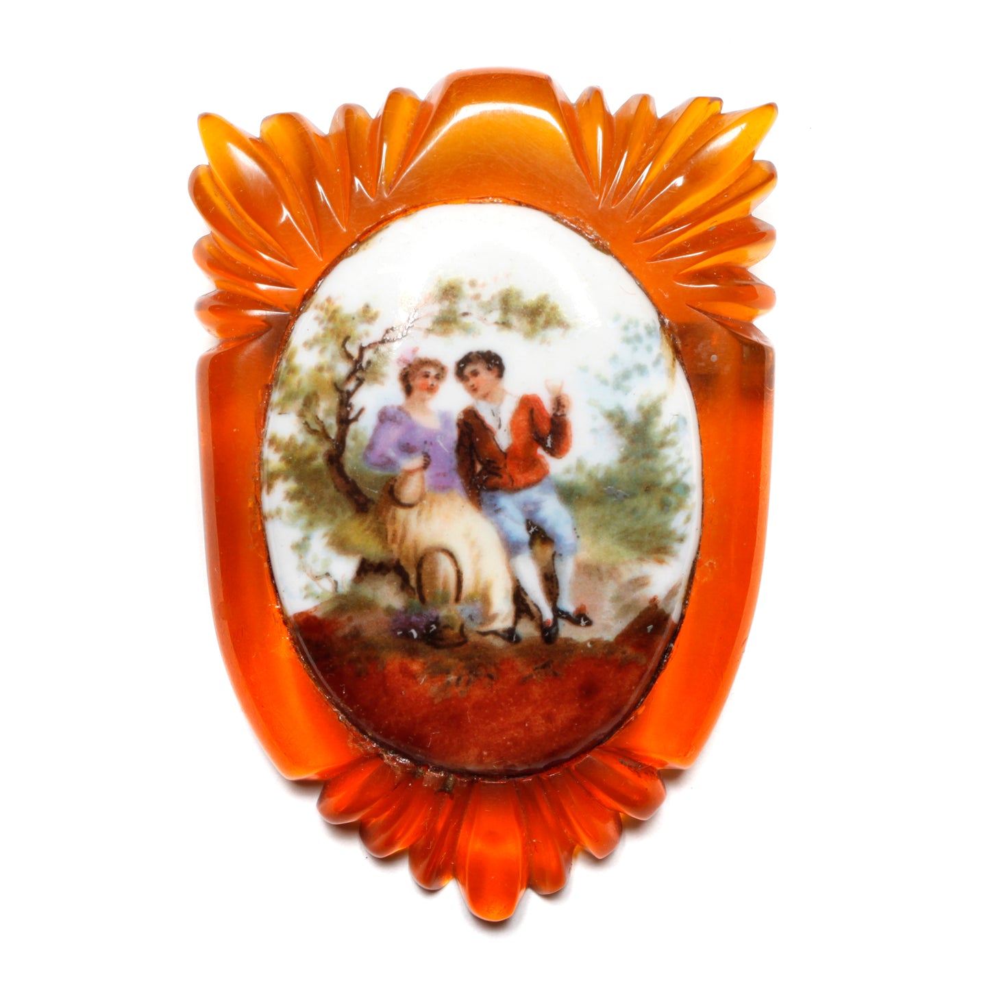 Butterscotch Apple Juice Bakelite Brooch
