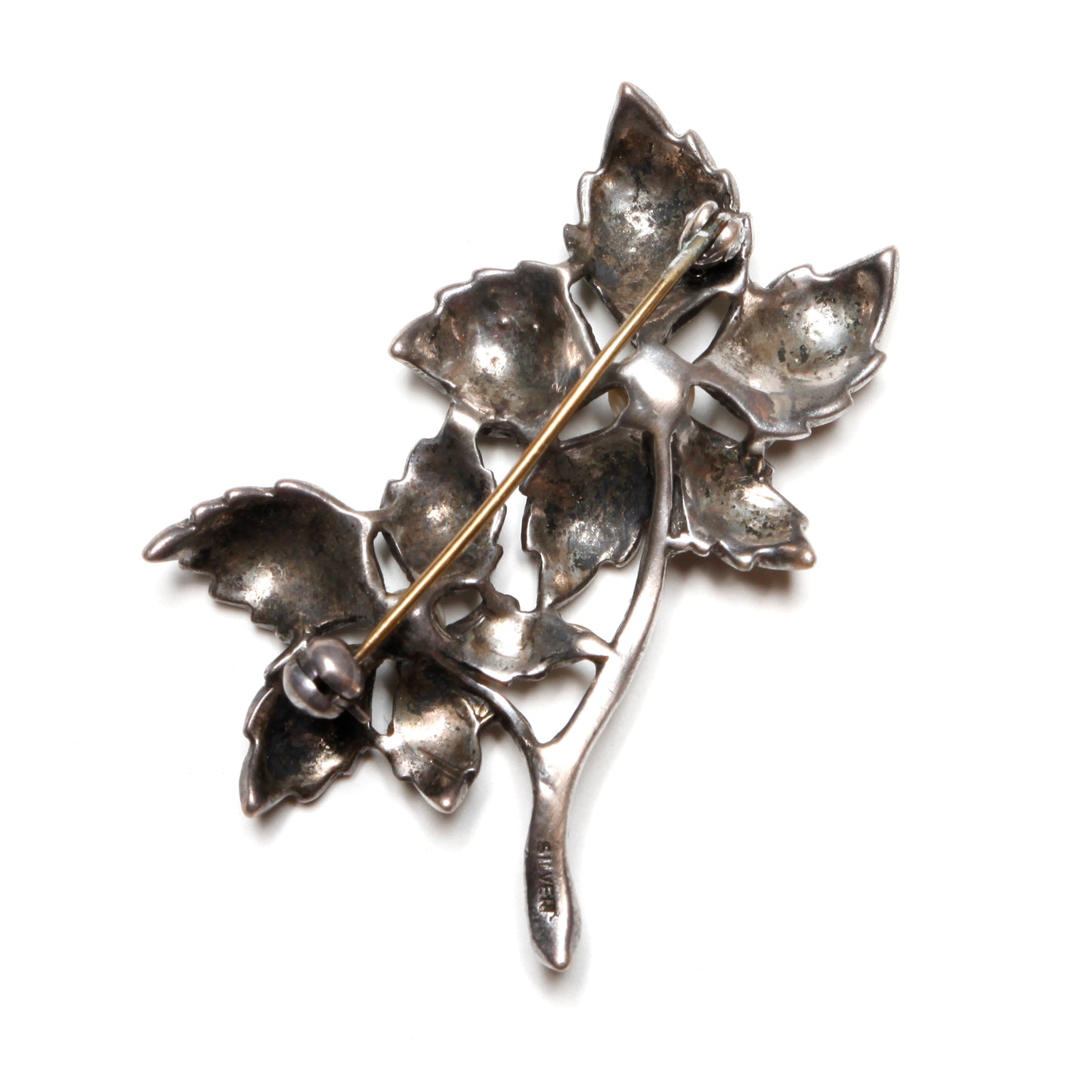 Double Floral Silver Marcasite