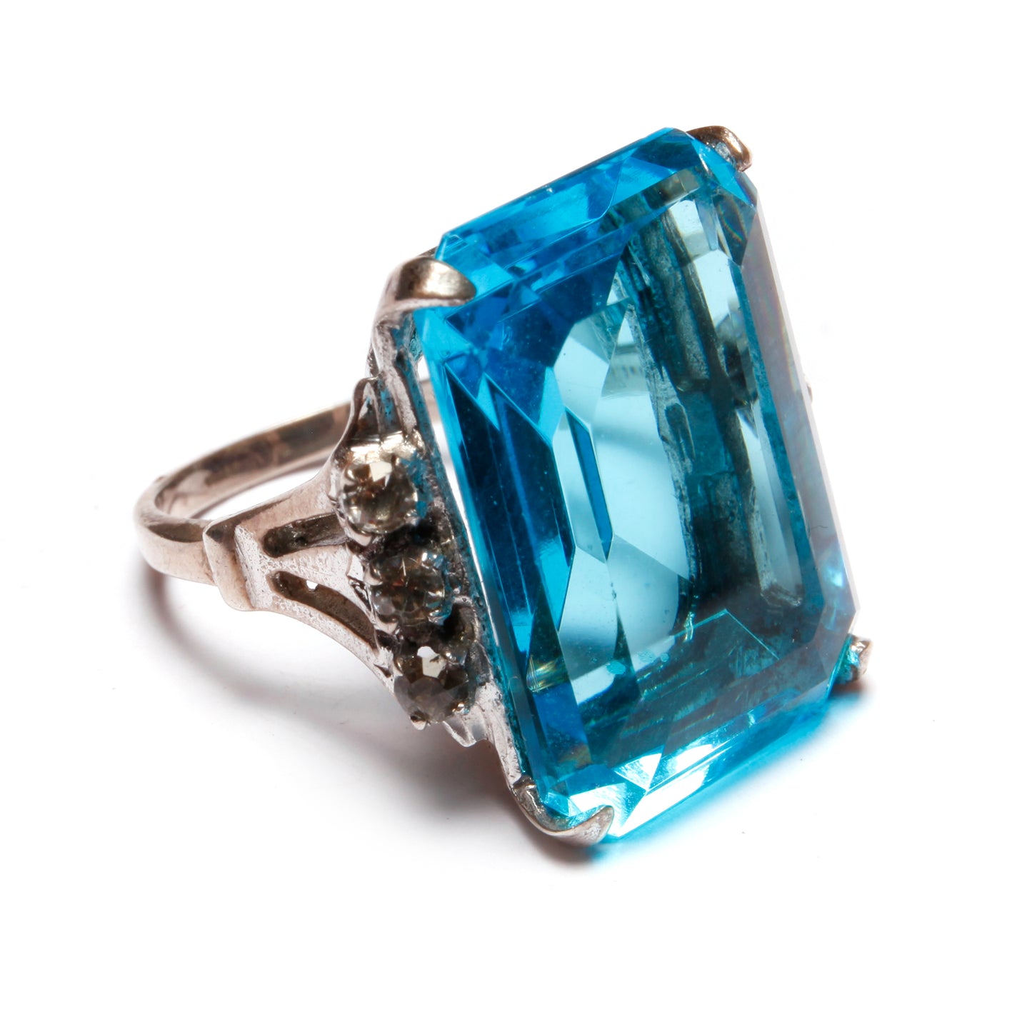 Sterling Ring with Aqua Stone