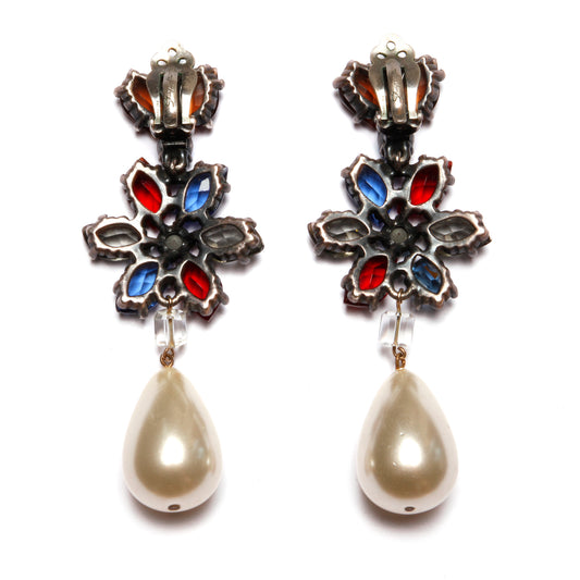 Schiaparelli Dangly Floral Earrings