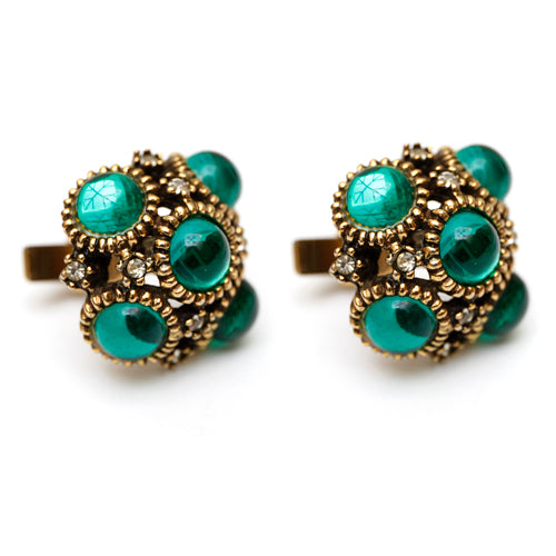1950s Green Cabochon Cufflinks
