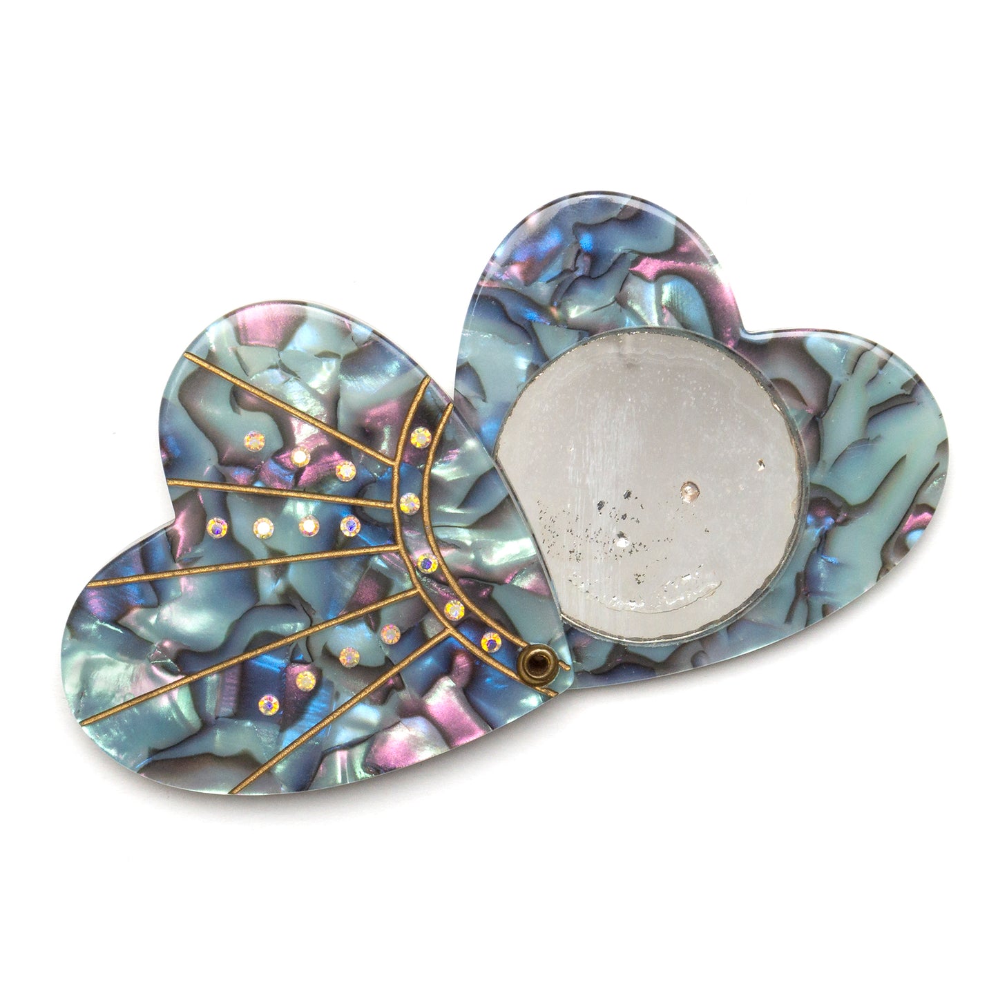 1950s Plastic Heart Swivel Mirror