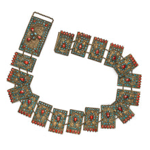 Load image into Gallery viewer, Red and Blue Stones Artisanal Belt