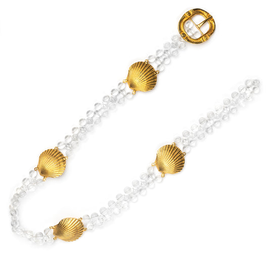 Gold Clam Shell and Clear Belt