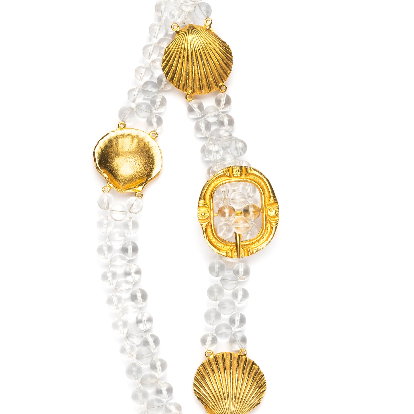Gold Clam Shell and Clear Belt