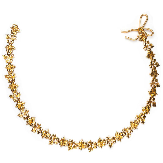 Lanvin Gold Leaves Belt with Bow