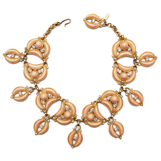 KJL Soft Pink Crescents Necklace