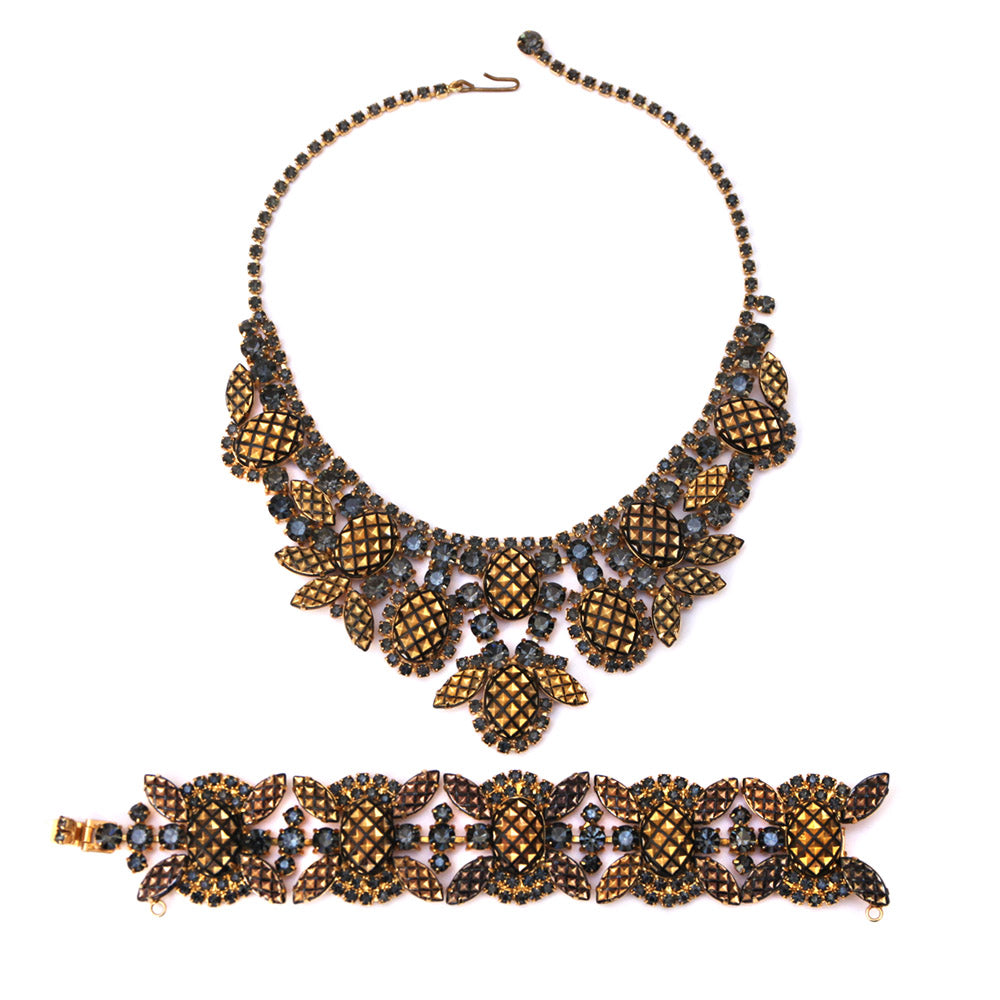 1950s Gold and Black Pineapple Stone Set