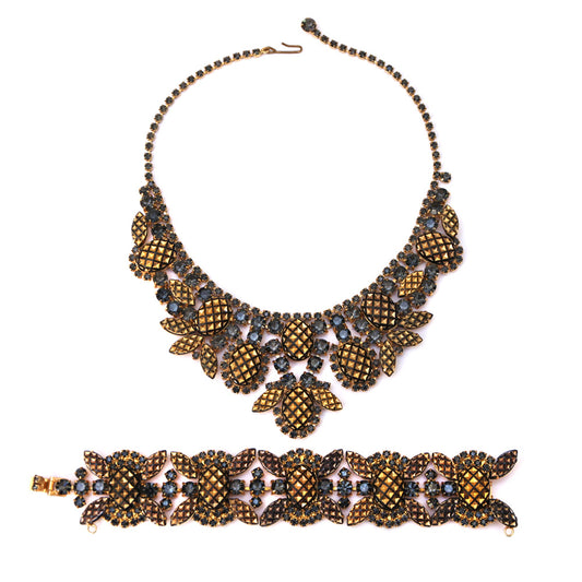1950s Gold and Black Pineapple Stone Set