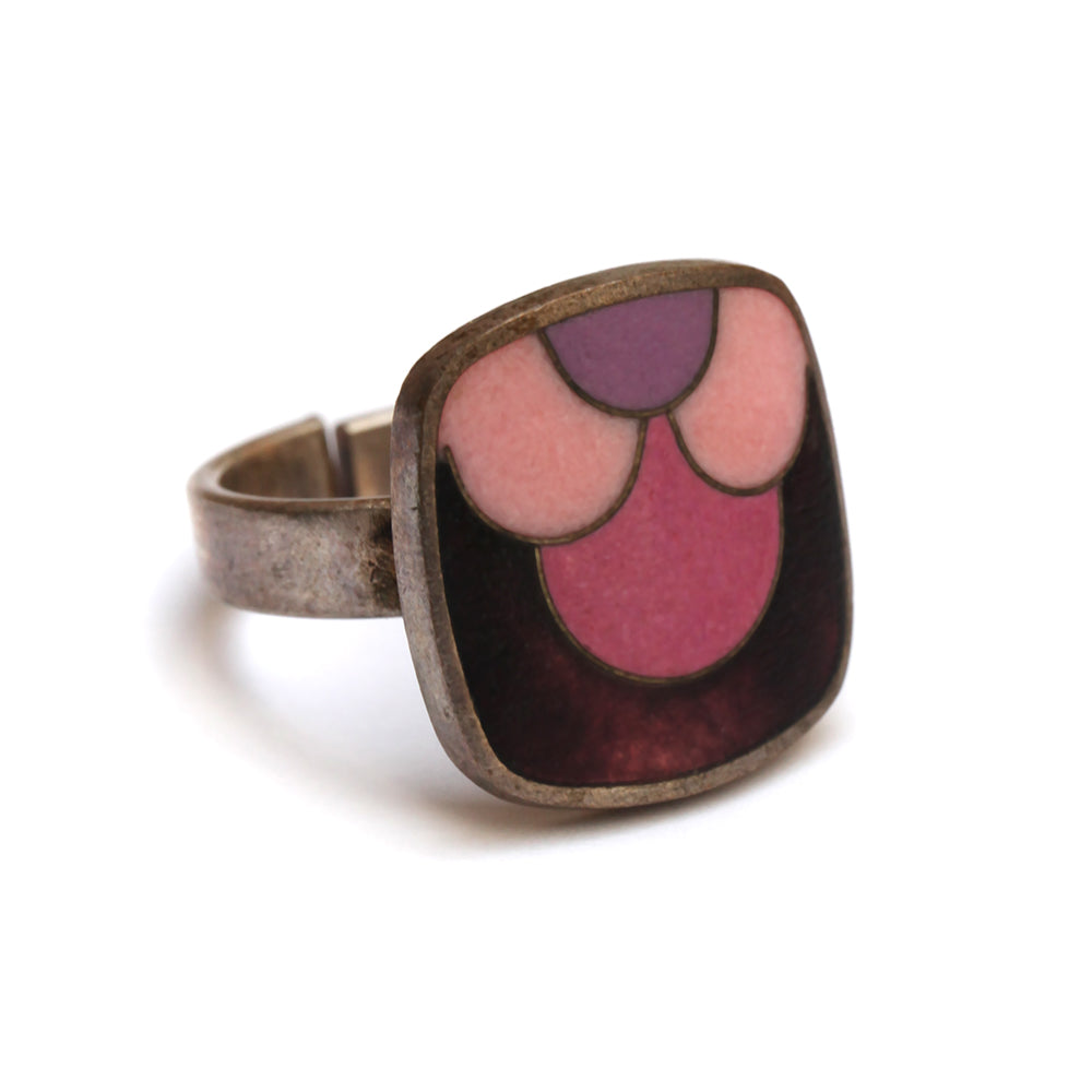 1950s Schibensky Purple Enamel Ring