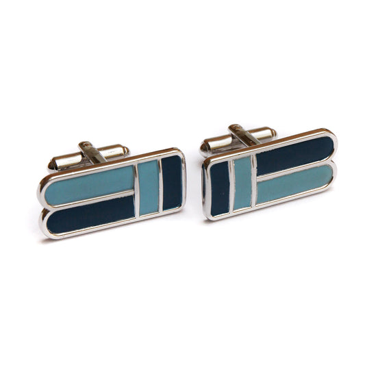 1950s Speidel Long Blue Enamel Cufflinks