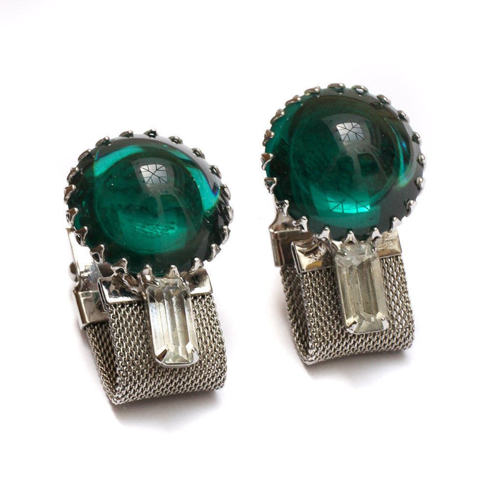 Sorrell Large Deep Green Stone Cufflinks