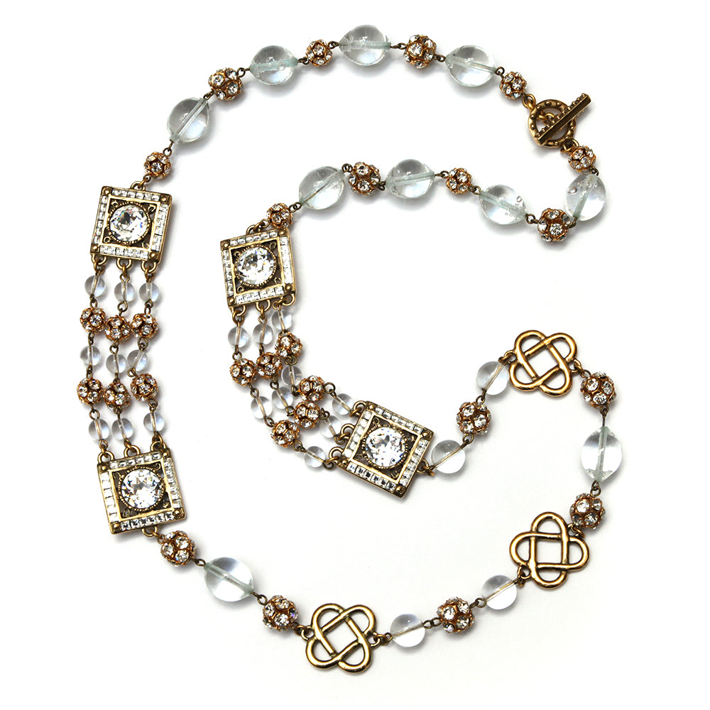 1960s Clear Glass and Gold Belt