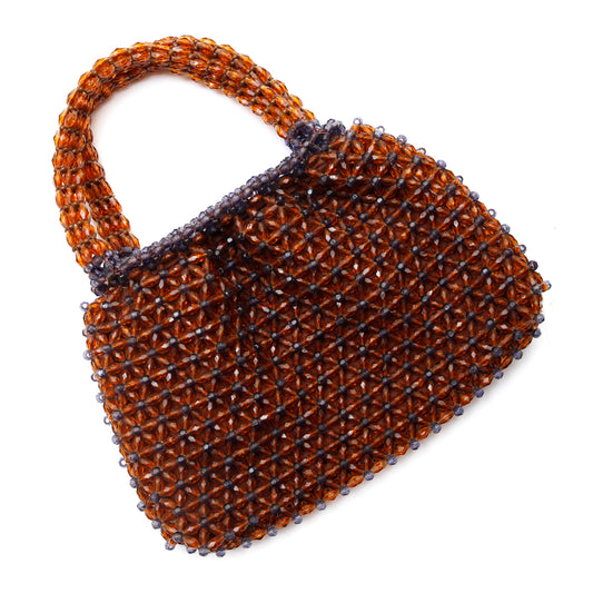 1960s Brown Beaded Purse