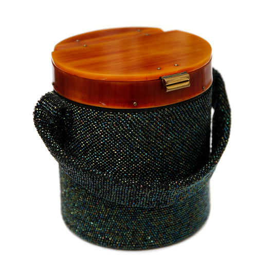 1950s Round Beaded Purse