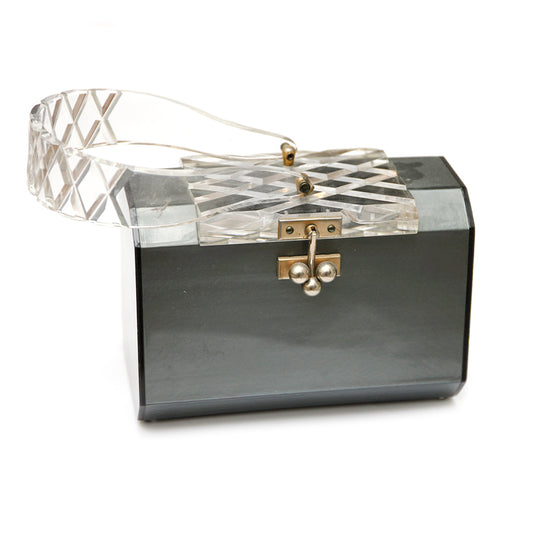 1950s Patricia of Miami Grey Lucite Purse