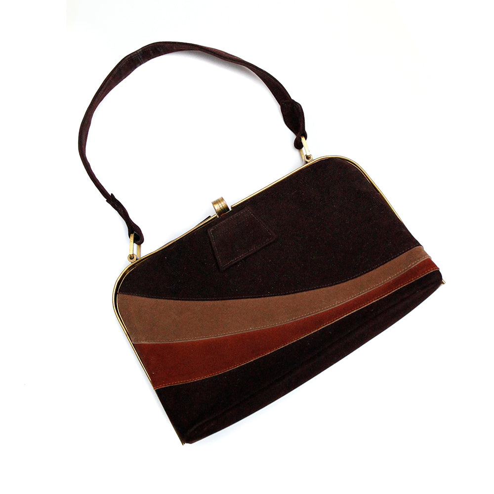 1940s Parino Retro Suede Handbag