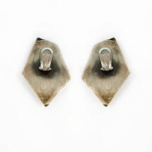 Load image into Gallery viewer, 1980s Silver and Black Geometric Earrings