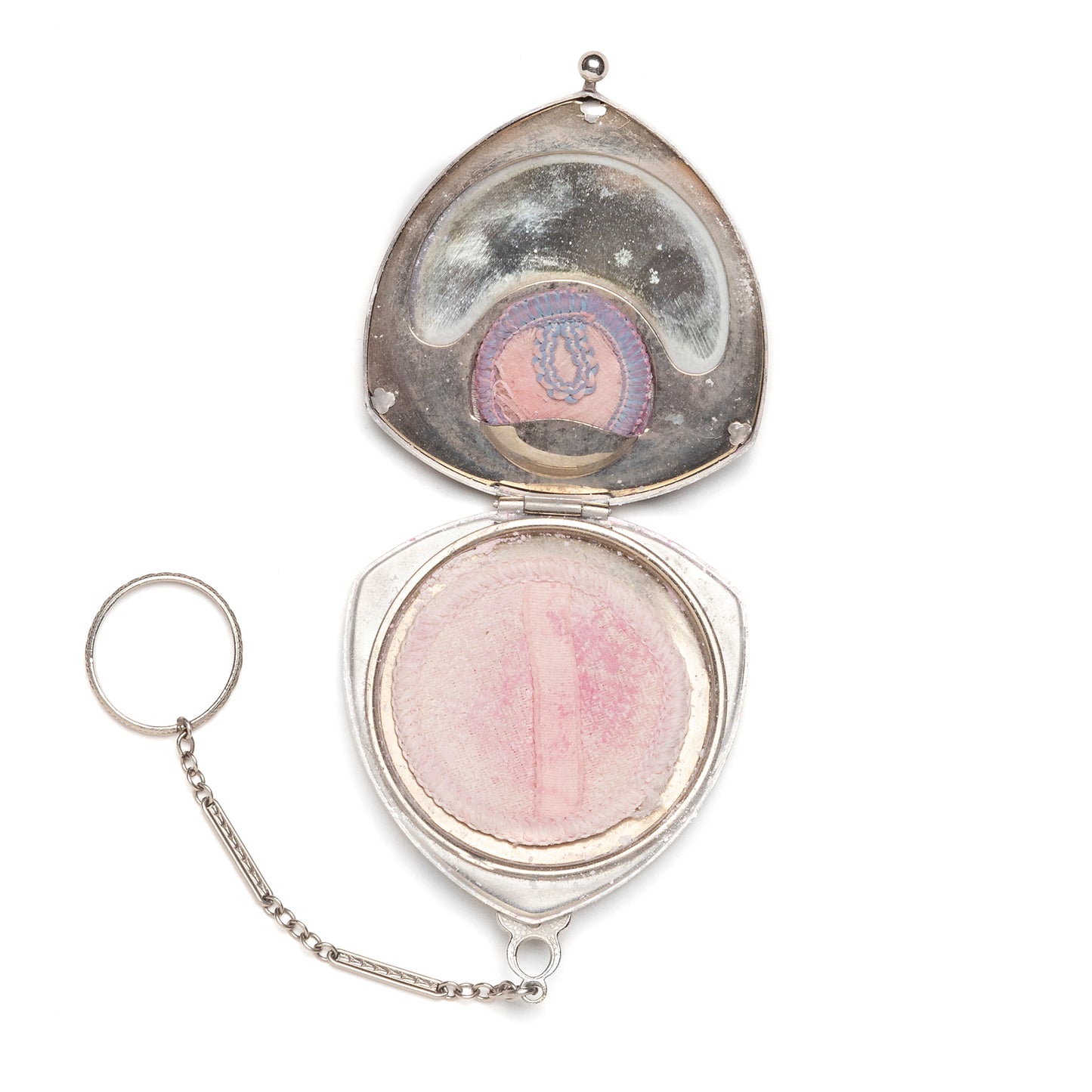 1910s Blue Guilloche Triangular Compact