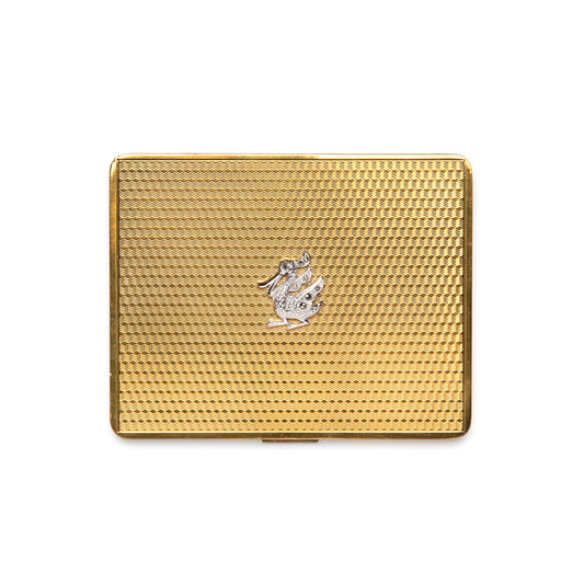 1950s Gold Compact with Diamanté Duck