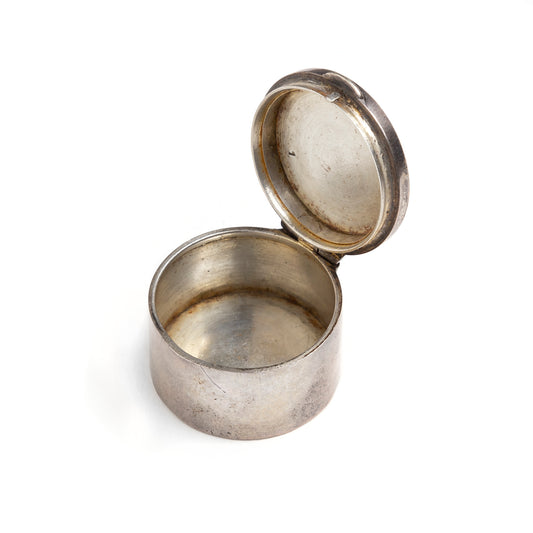 Sterling Painted Figural Pill Box