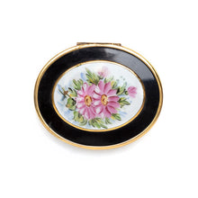 Load image into Gallery viewer, 1950s Bliss Floral and Black Oval Compact