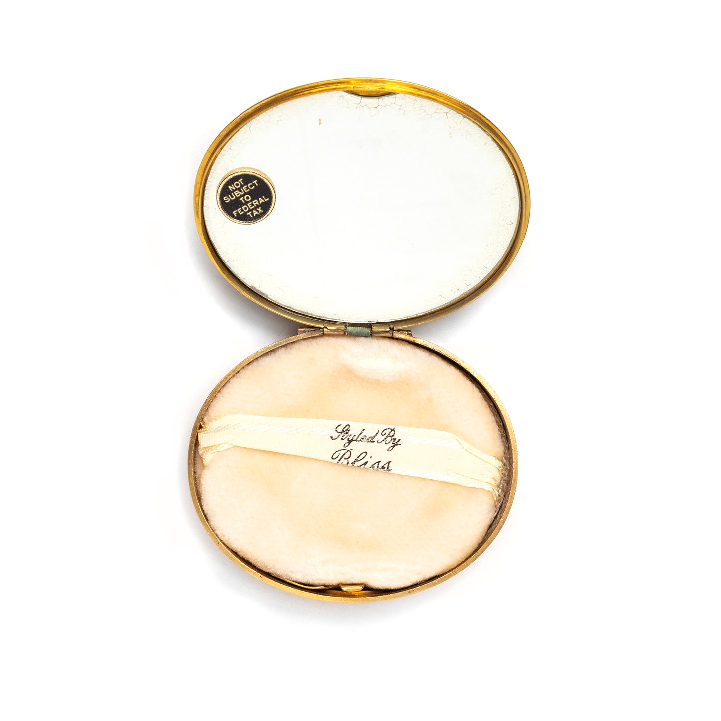 1950s Bliss Floral and Black Oval Compact