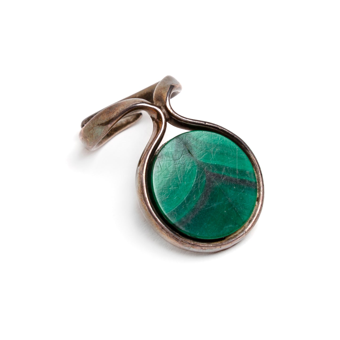 Sterling and Malachite Artisanal Ring