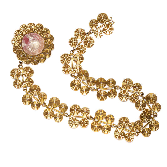 1960s Goldette Gold Swirl and Intaglio Buckle