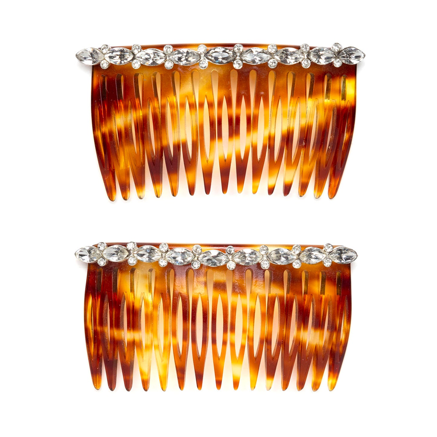 1960s Clear Rhinestones Hair Comb Set