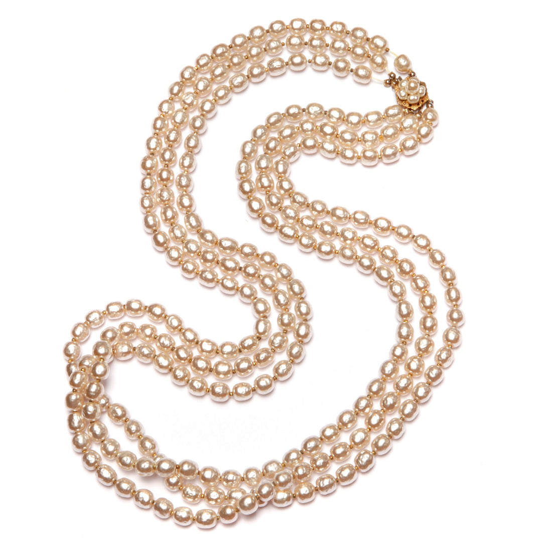 Miriam Haskell opera-length pearl necklace