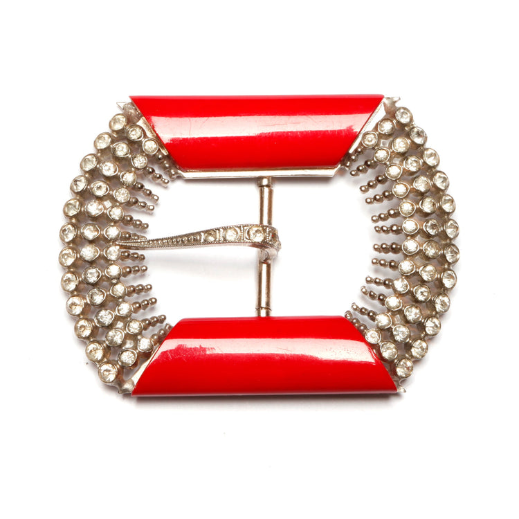 Bakelite and Diamanté Belt Buckle