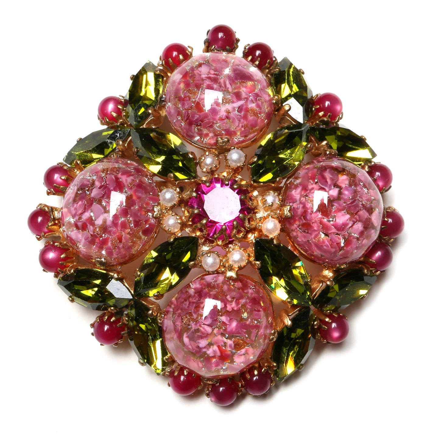 French Marbleized Pink Brooch