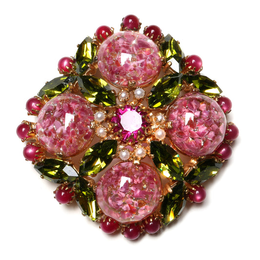 French Marbleized Pink Brooch
