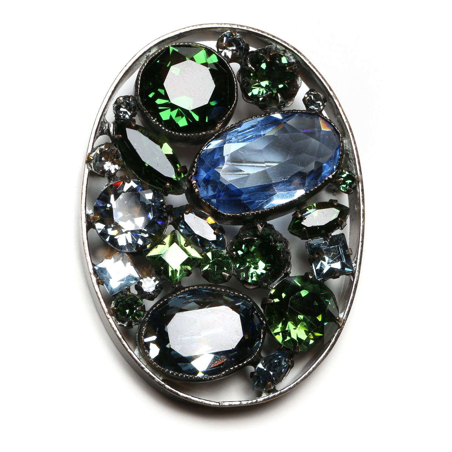 Schreiner Elevated-Frame Oval Brooch